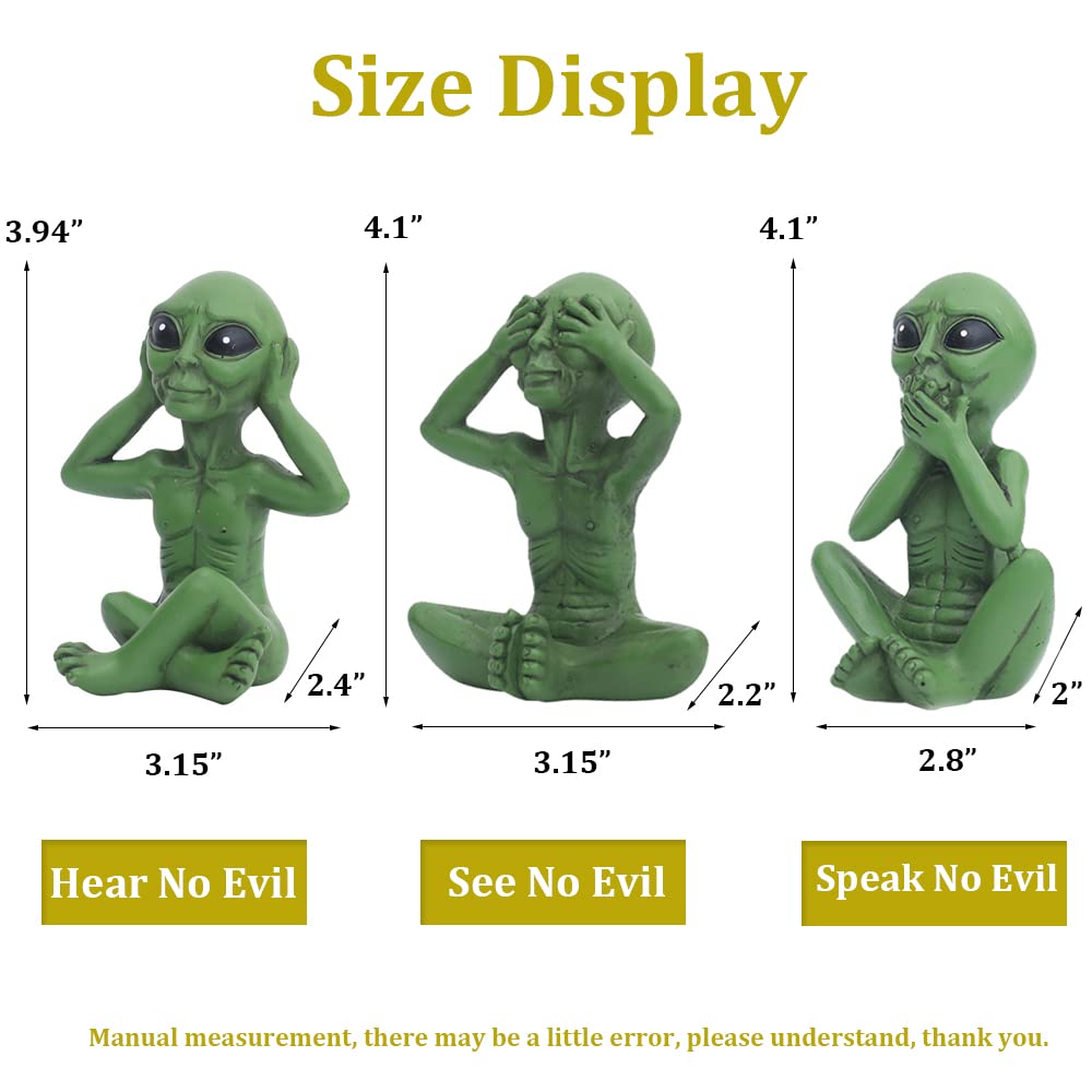 Amazon.com: CHBDJY Three Wise Alien Statue, Hear No Evil See No